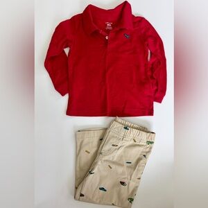 Carter's Toddler Boy 2-Piece Slub Jersey Polo & Pant Set in size 24M NWOT